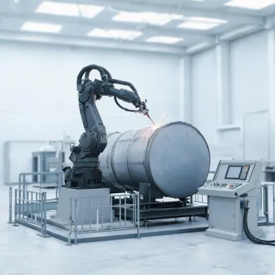 custom robotic welding cell for tank fabrication